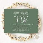 After They Say I DO, Wedding Elopement Dinner Invi Invitation<br><div class="desc">Announce and share your happily ever after in style with our modern theme design (After they say "I DO") wedding elopement celebration invitation card. It is ideal for couples who have decided to celebrate their best day. With its sophisticated yet playful design, this invitation is sure to set the tone...</div>