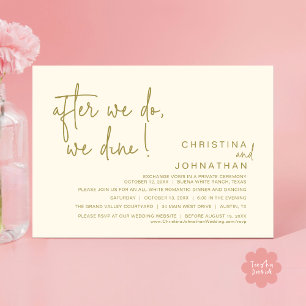 After We Do, We Dine, Romantic Wedding Dinner Invitation