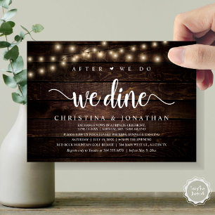 After We Do, We Dine, Rustic Wedding Dinner Invitation