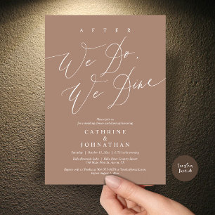 After we do, we dine, Wedding Dinner and Dancing Invitation