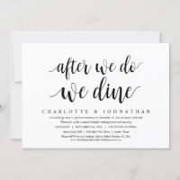 After We Do, We Dine, Wedding Elopement Dinner Inv