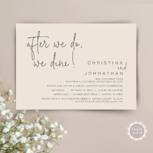 After We Do, We Dine, Wedding Elopement Dinner Invitation