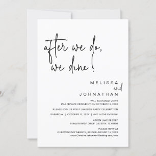 After We Do, We Dine, Wedding Elopement Party Invitation