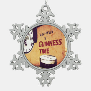 After Work Snowflake Pewter Christmas Ornament