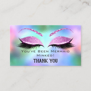 Aftercare Instructions Eyelash Holographic Business Card