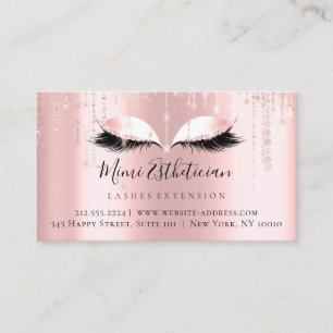 Aftercare Instructions Eyelash Rose Pink Eyes Business Card