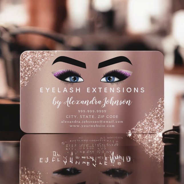 Aftercare Instructions Eyelashes Rose Gold Business Card (Creator Uploaded)