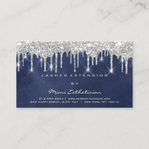 Aftercare Instructions Lash Blue Navy Grey Drips  Business Card