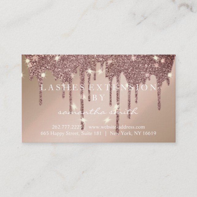 Aftercare Instructions Lash Gold Drips Spark Business Card (Front)