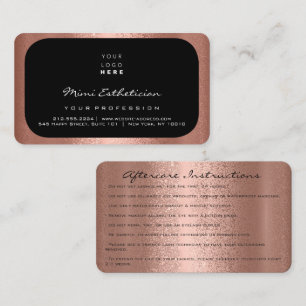 Aftercare Instructions Lash Rose Elegant Logo Business Card