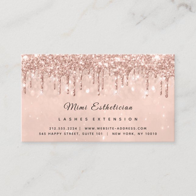 Aftercare Instructions Lash Rose Spark Drips Spark Business Card (Front)