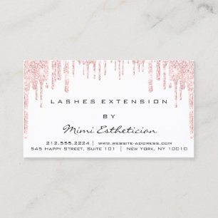 Aftercare Instructions Lash Rose White Drips Pink Business Card