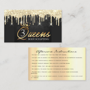 Aftercare Instructions Lash Soft Gold Drips Logo Business Card