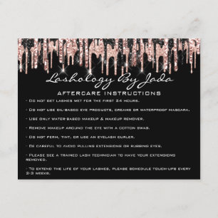 Aftercare Instructions Lashes Back Rose Classy VIP Invitation