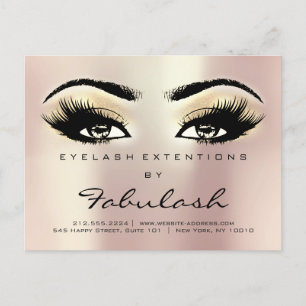 Aftercare Instructions Lashes Extension Champaigne Postcard
