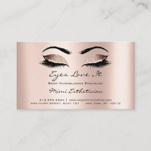 Aftercare Instructions Lashes Extension Rose Gold Business Card