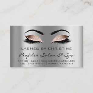 Aftercare Instructions Lashes Extension Rose Gray Business Card
