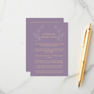 Aftercare Instructions Logo women Body Purple  Advice Card