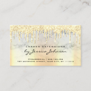 Aftercare Instructions Luxury Gold Glitter Drips Business Card