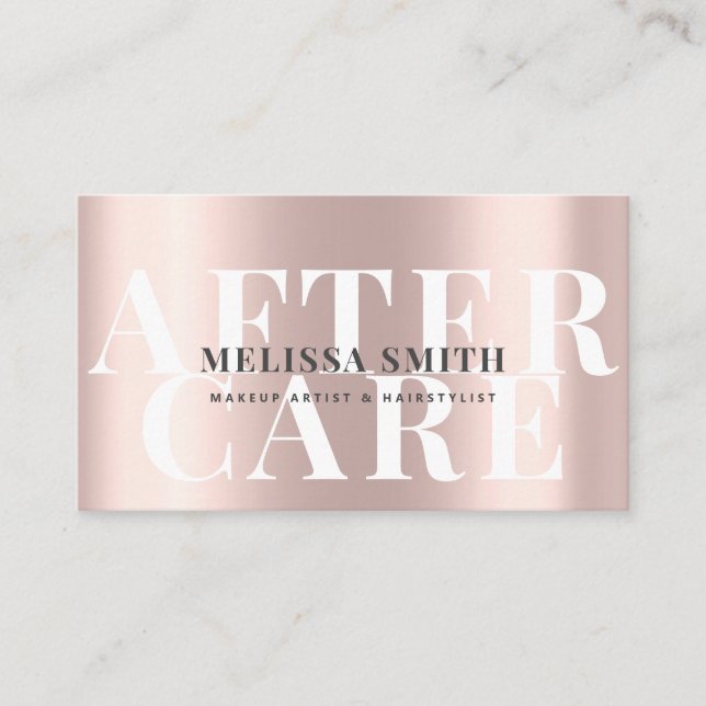 Aftercare Instructions Modern Lash Rose Gold Card (Front)