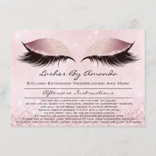 Aftercare Instructions Pink Blush Gol Blush Makeup Invitation