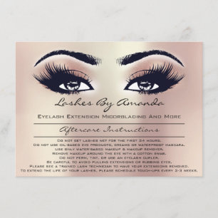 Aftercare Instructions Pink Rose Gold Peach Makeup Invitation
