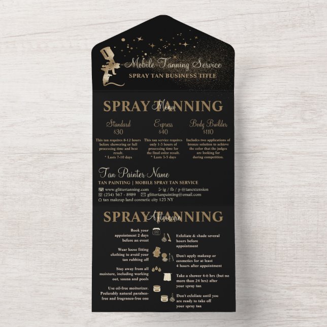 Aftercare Instructions Spray Tan Flyer All In One Invitation (Inside)