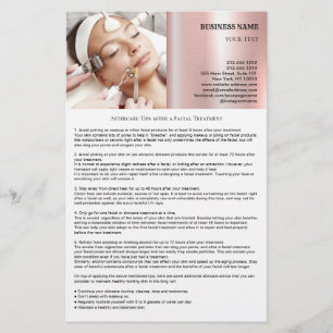 Aftercare Tips after a Facial Treatment Flyer