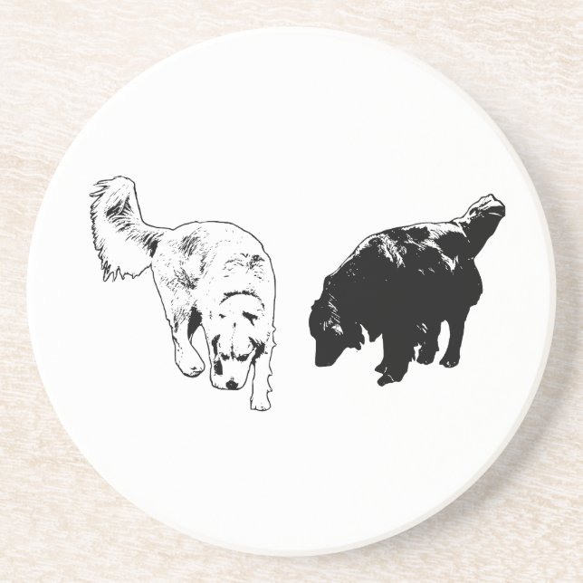 Afterglow Edge — Retriever Duo Coaster (Front)