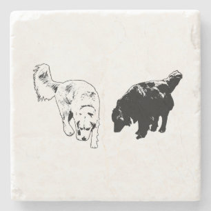 Afterglow Edge — Retriever Duo Stone Coaster