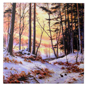 Afterglow, famous painting by Joseph Farquharson Tile