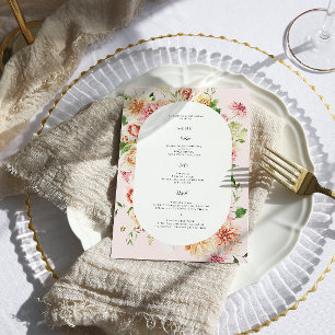Afterglow Floral Garden Blooms Wedding Menu