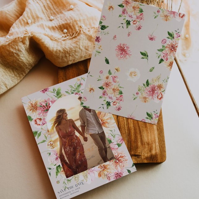 Afterglow Garden Floral Photo Save the Date (Creator Uploaded)