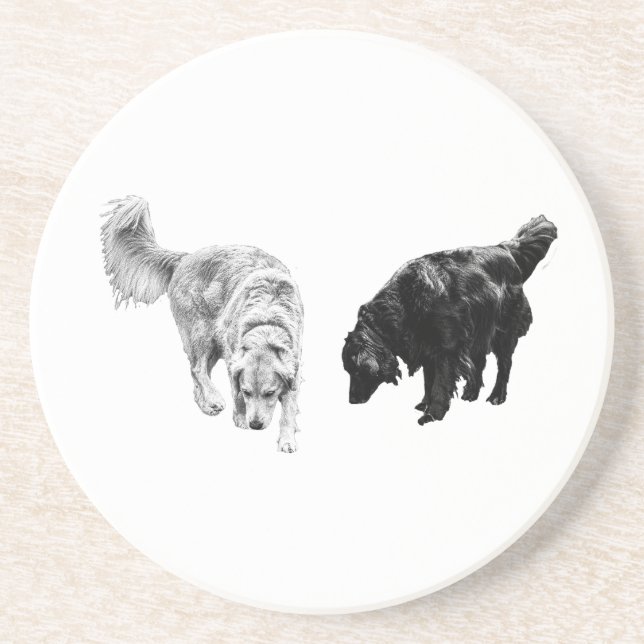 Afterglow Table Hush — Retriever Duo Coaster (Front)
