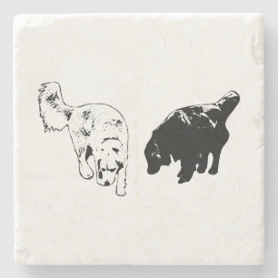 Afterglow Table Hush — Retriever Duo Stone Coaster