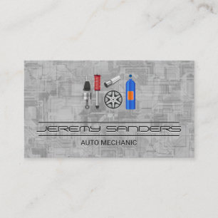 Aftermarket Parts Accessories   Garage Shop Business Card