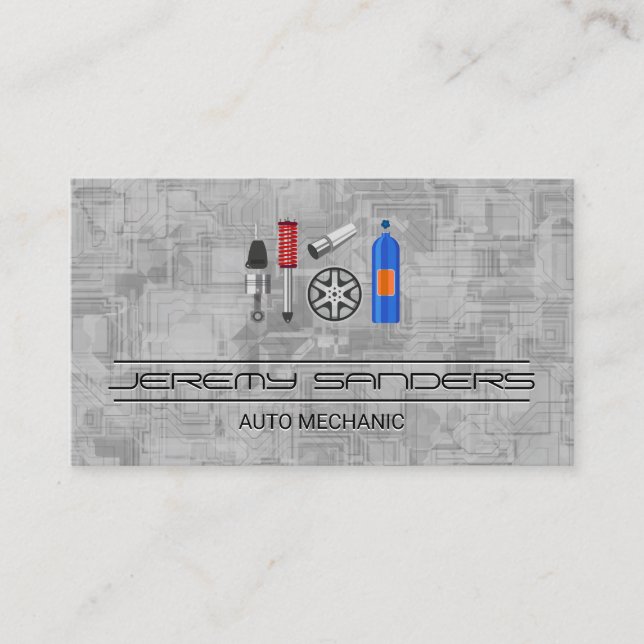 Aftermarket Parts Accessories | Garage Shop Business Card (Front)