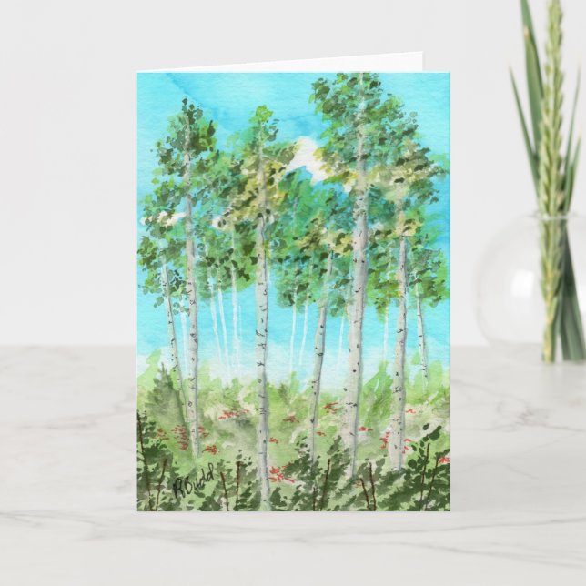 Afternoon Aspens Thank You Card (Front)