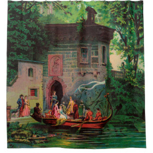Afternoon at Lake Como Shower Curtain
