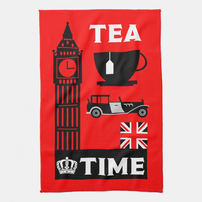Afternoon British Tea Parties Towel (Vertical)