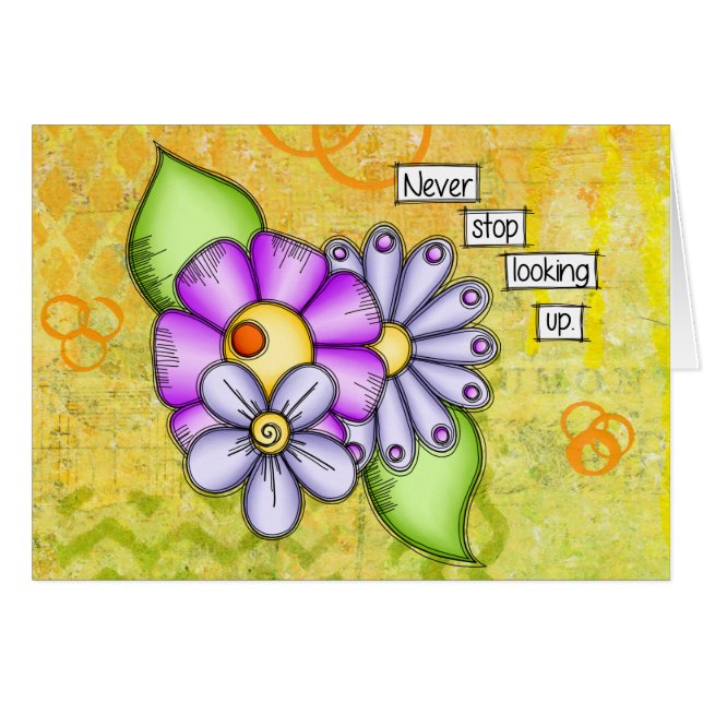 Afternoon Delight Positive Thought Doodle Flower (Front Horizontal)