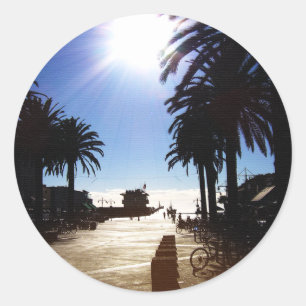 Afternoon In Hermosa Beach Classic Round Sticker