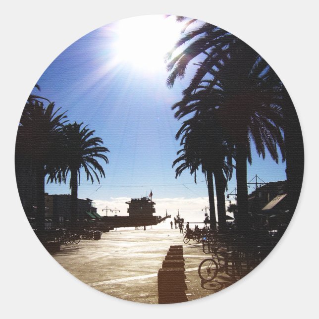 Afternoon In Hermosa Beach Classic Round Sticker (Front)
