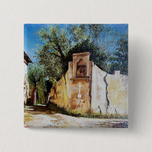 AFTERNOON IN RIMAGGIO / Tuscany View 15 Cm Square Badge