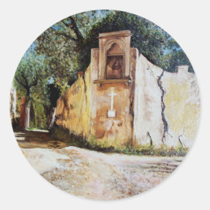 AFTERNOON IN RIMAGGIO / Tuscany View Classic Round Sticker