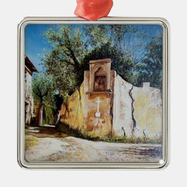 AFTERNOON IN RIMAGGIO / Tuscany View Metal Tree Decoration (Front)