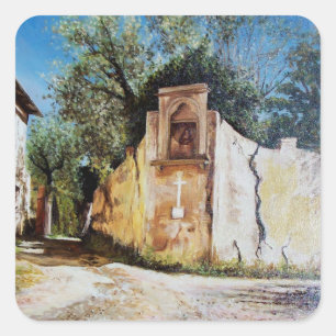 AFTERNOON IN RIMAGGIO / Tuscany View Square Sticker