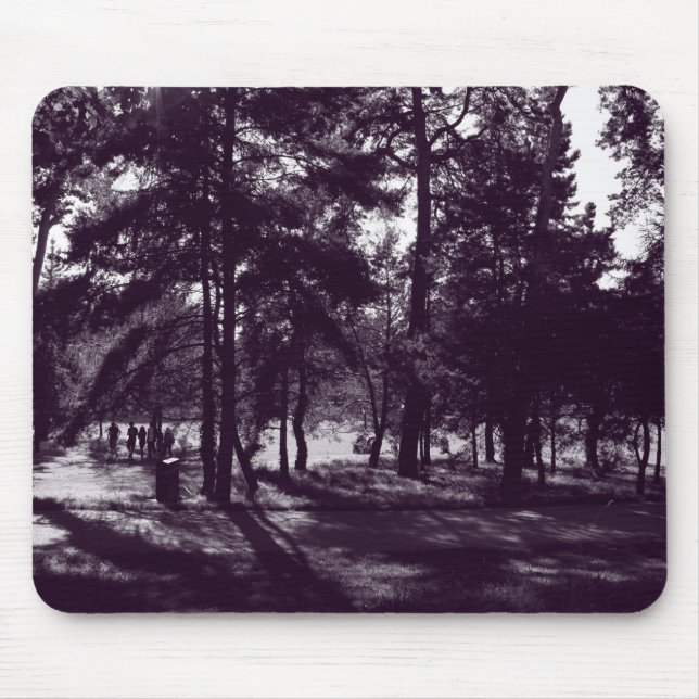 Afternoon in the Park (Purple Toned BW) Mouse Mat (Front)