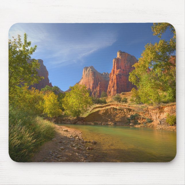 Afternoon In Zion National Park Mouse Mat (Front)