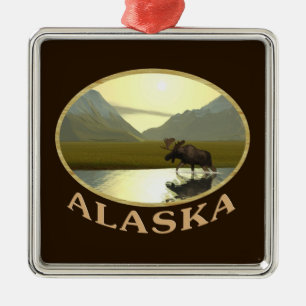 Afternoon Moose Metal Tree Decoration